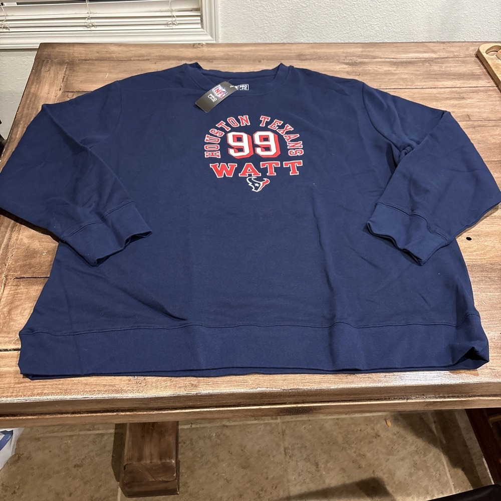 Houston Texans Hooded Sweatshirt Men's 5XL Blue Crew NFL Team Apparel